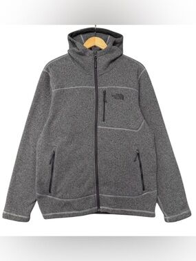 THE NORTH FACE -Men's Dark Gray Hooded Full-Zip Fleece 🧥 jacket